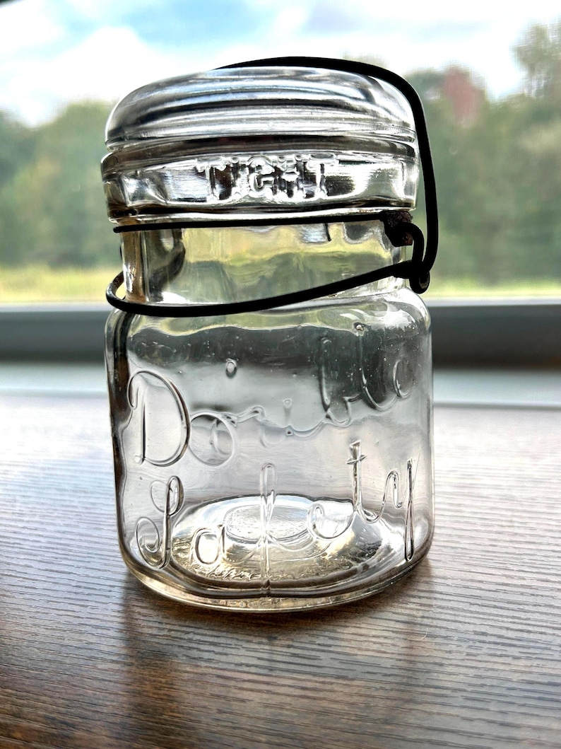 Antique Double Safety Mason Jar Pint