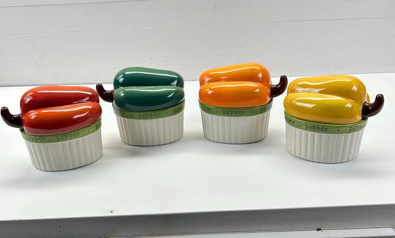 Judy Phipps Ceramic Pepper Ramekin Set
