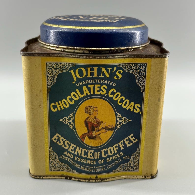 Antique John's Cocoa Tin Canister
