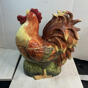 Susan Winget Rooster Canisters - Etsy
