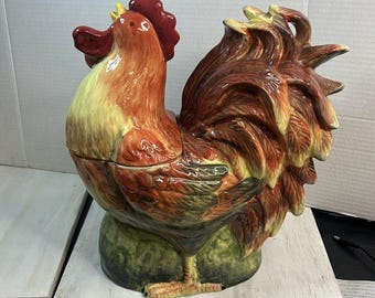 Pollo de granja con tarro de galletas grande de Susan Winget, certificado internacionalmente.