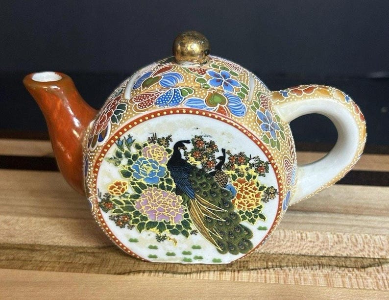 Satsuma-Style Porcelain Teapot