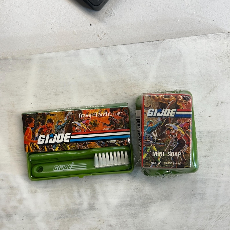 Vintage 1986 G.I. Joe Toothbrush & Soap Set