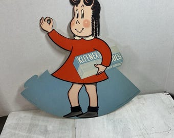 1949 Vintage Kleenex advertisement . Brand new Little Lulu By Marge 10x 10&quot; stand up cut out . Awesome collectible . rare paper ephemera