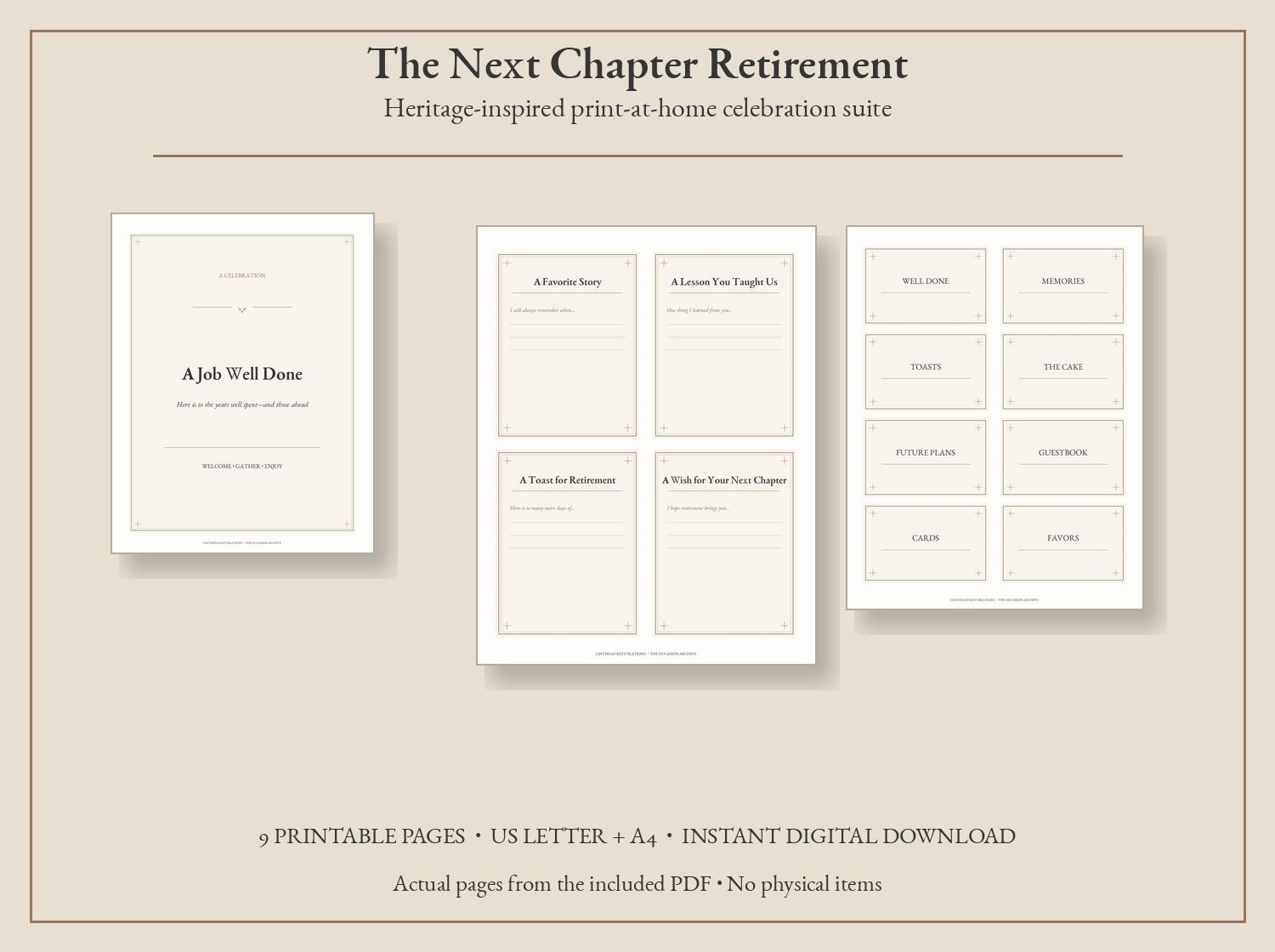 The Next Chapter Retirement Printable Party Kit — photograph 1