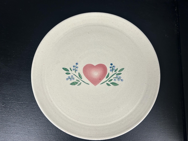 Vintage Stoneware Heart Plate 11-Inch