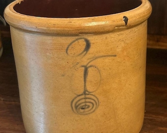 Antique Red Wing 2 Gallon Stoneware Crock Cobalt Decoration Minnesota Pottery