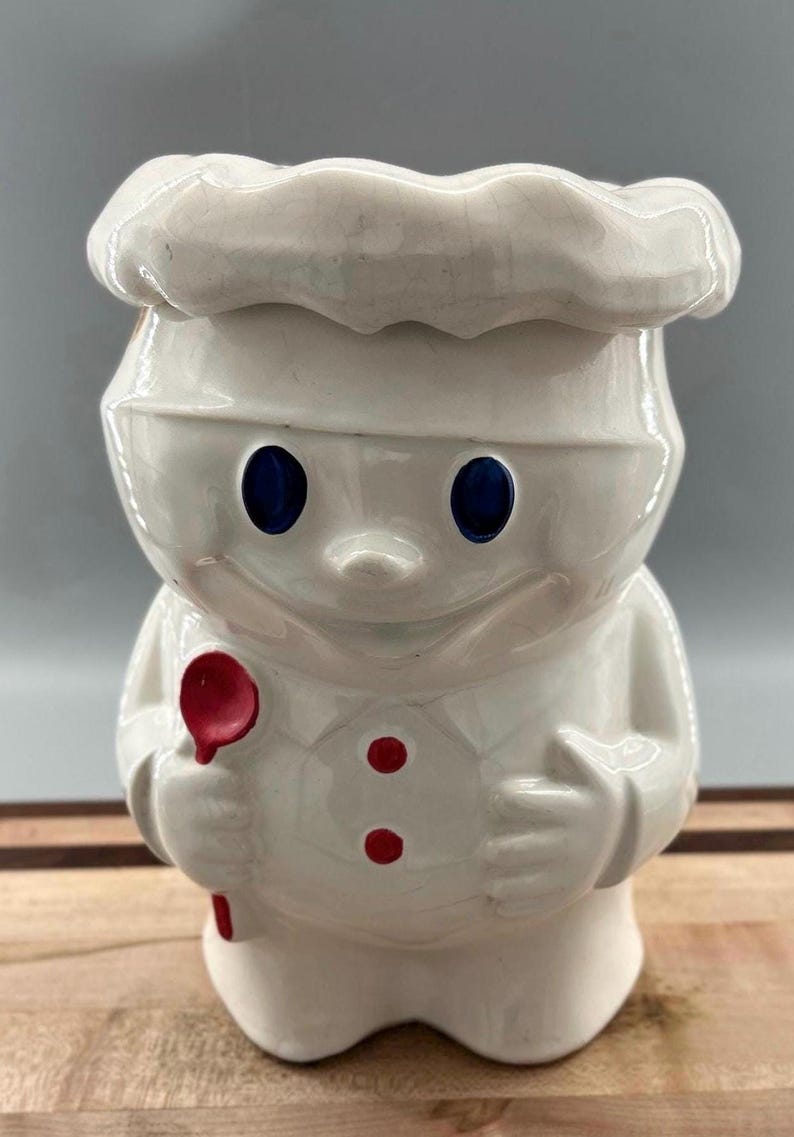 Vintage McCoy Pillsbury Doughboy Cookie Jar 1970s Ceramic Character Pottery USA