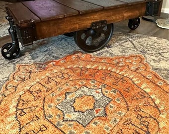 Restored Lineberry Cart Table Railroad Industrial Antique Furniture