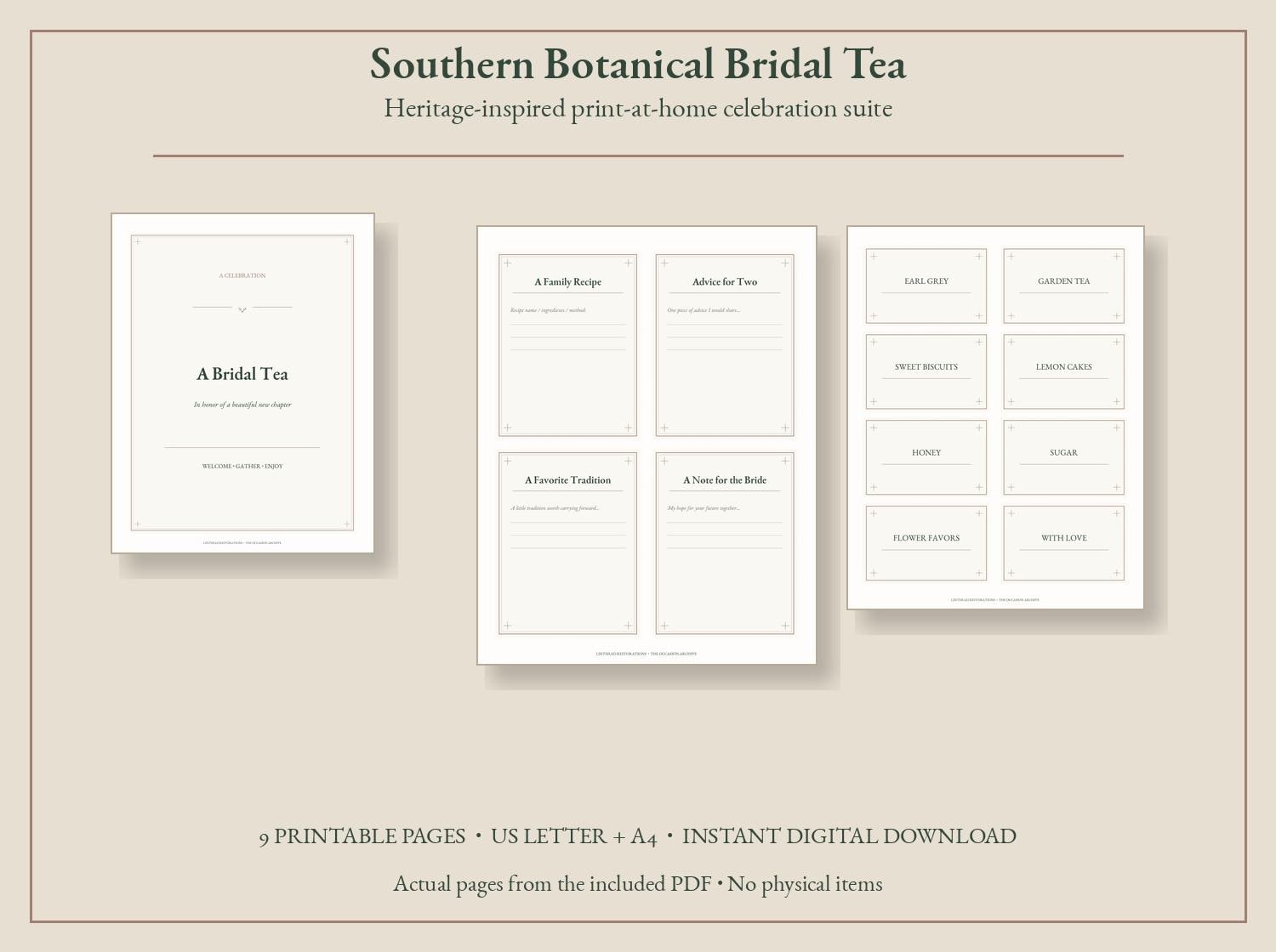 Southern Botanical Bridal Tea Printable Party Kit — photograph 1