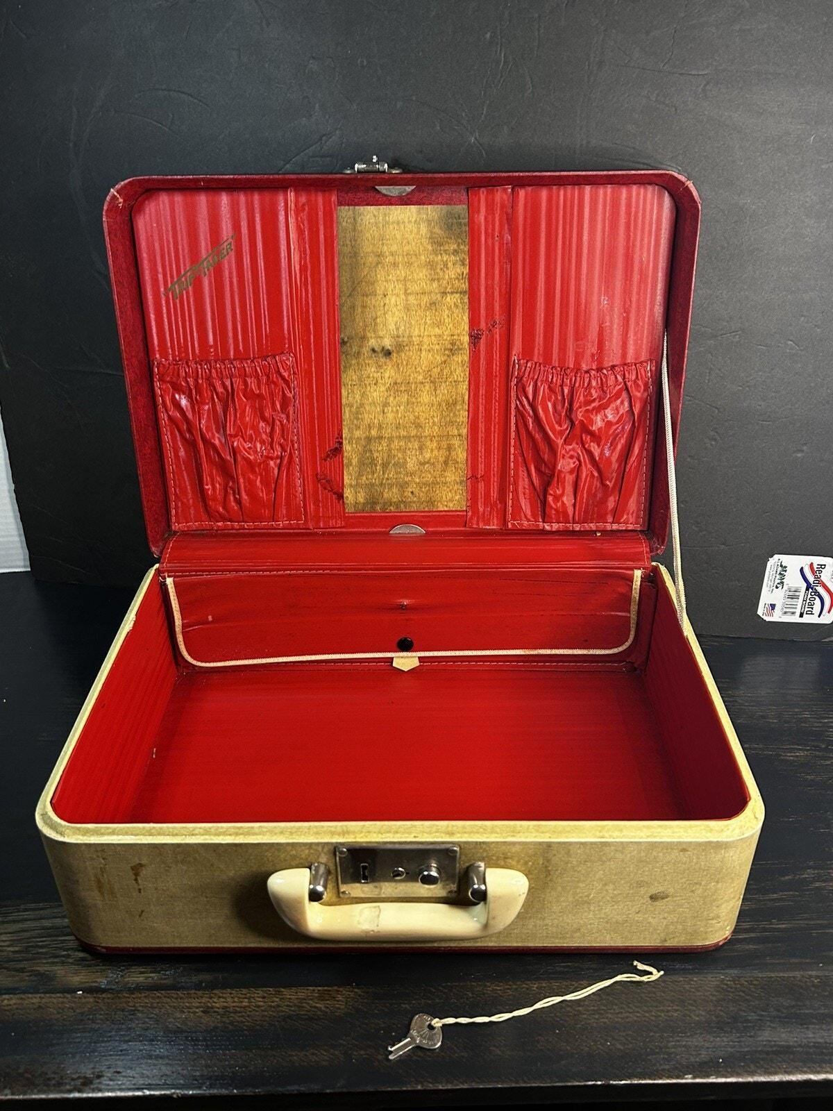 【1950s USA vintage】SKYWAYトレインケース メイクボックス Pristine Vintage Skyway Luggage Travel Case W/ key, mirror