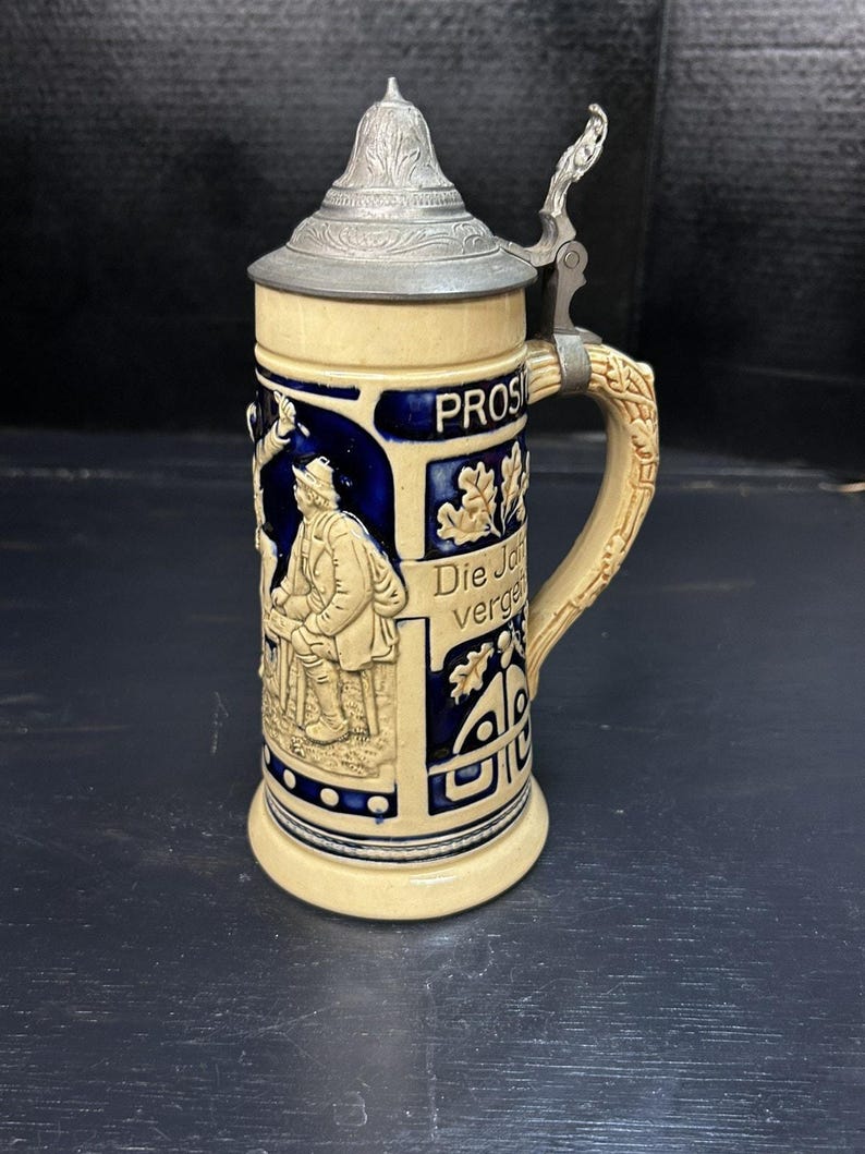 Antique Marzi & Remy German Lidded Beer Stein