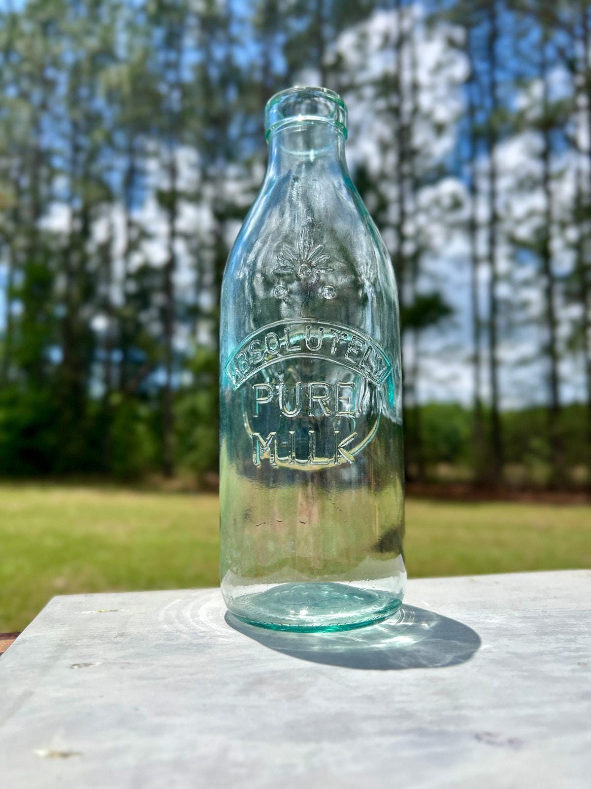 Dairy Farm Milk Glass Bottle - Etsy
