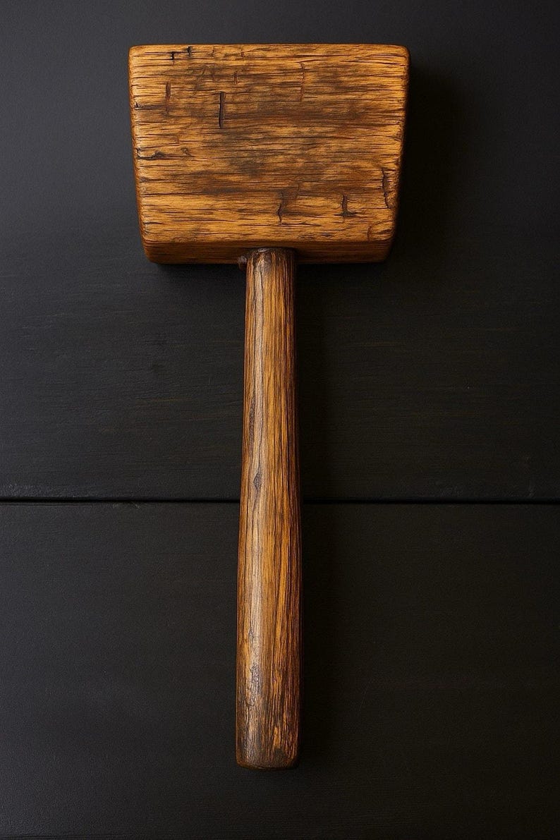 Antique Wooden Carpenter Mallet