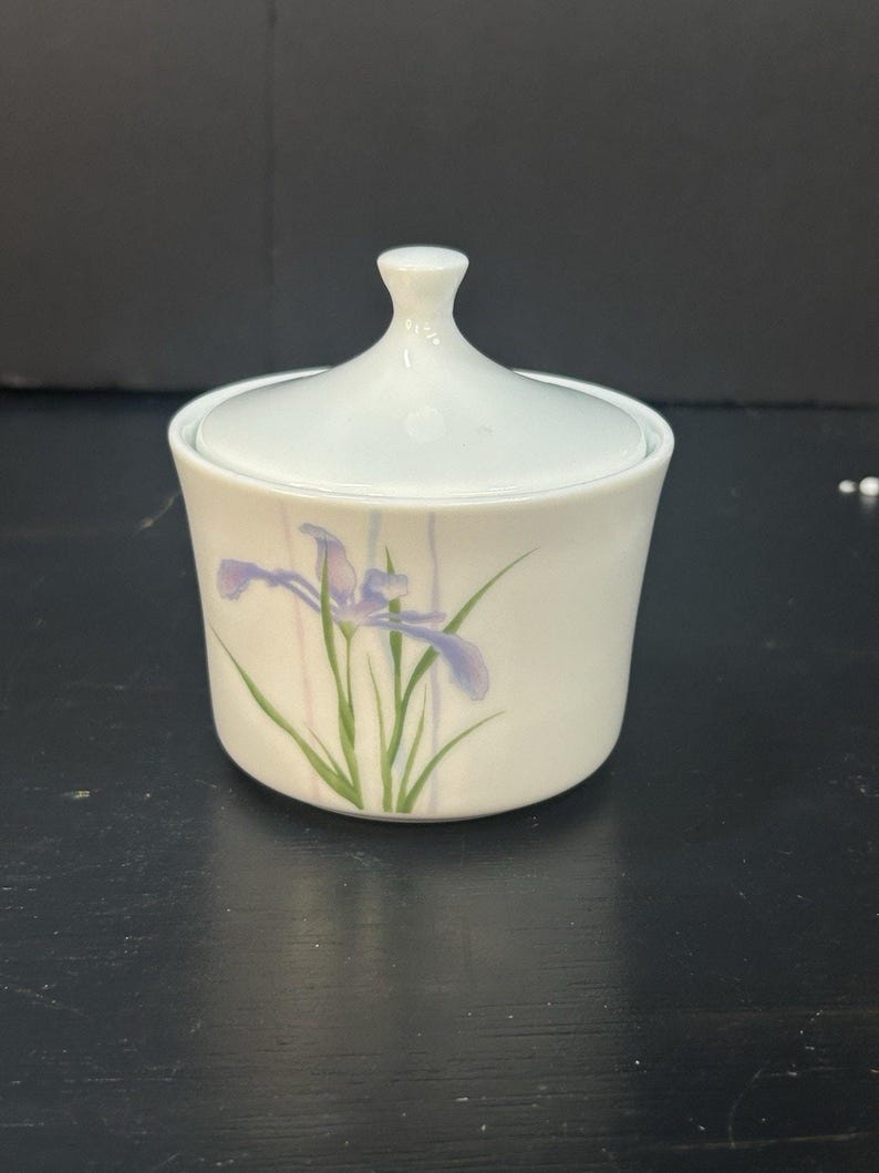 Vintage Corelle Shadow Iris Sugar Bowl with Lid