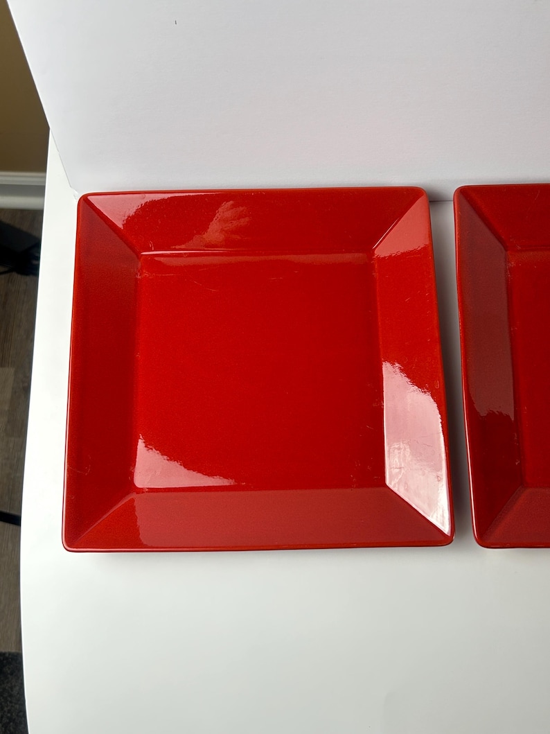 Waechtersbach Candy Apple Red Stoneware Dinner Plates Set of 3