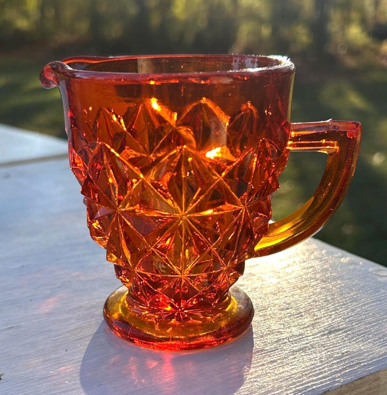 Vintage Amberina Glass Creamer