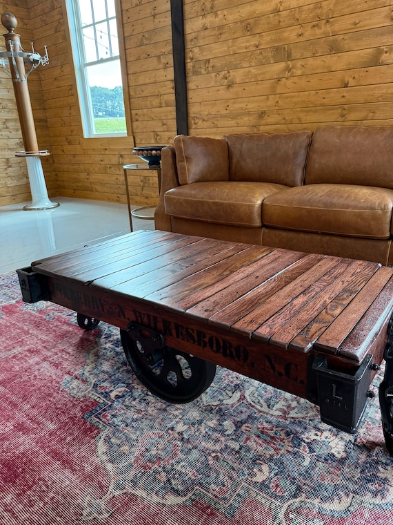 Antique Lineberry Factory Cart Coffee Table – Restored Industrial