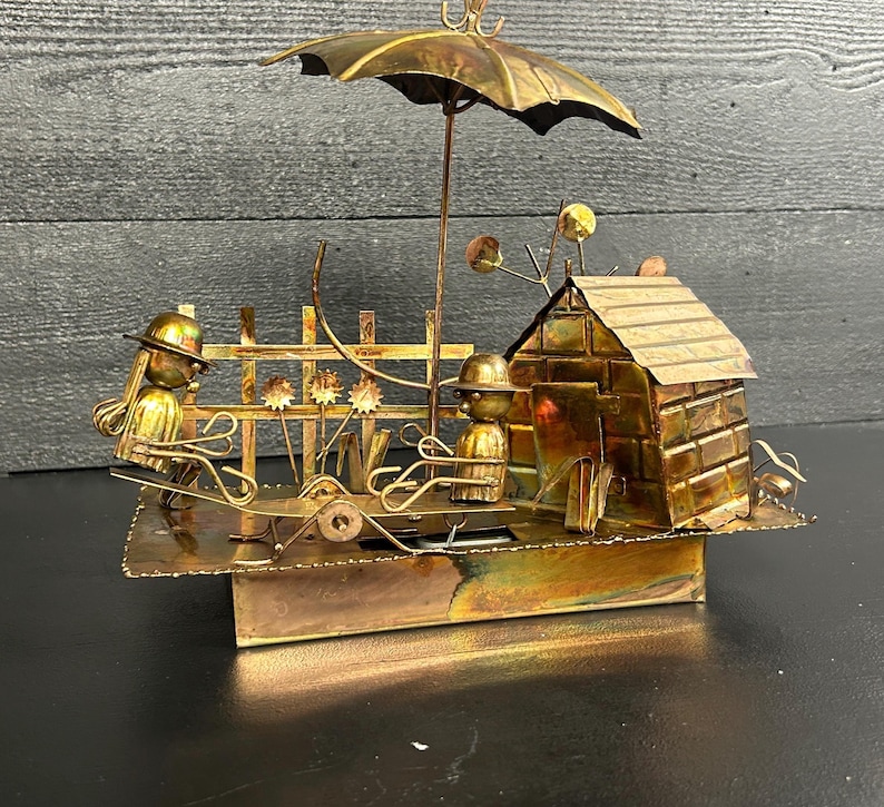 Vintage Brass Kinetic Music Box by Berkeley Designs