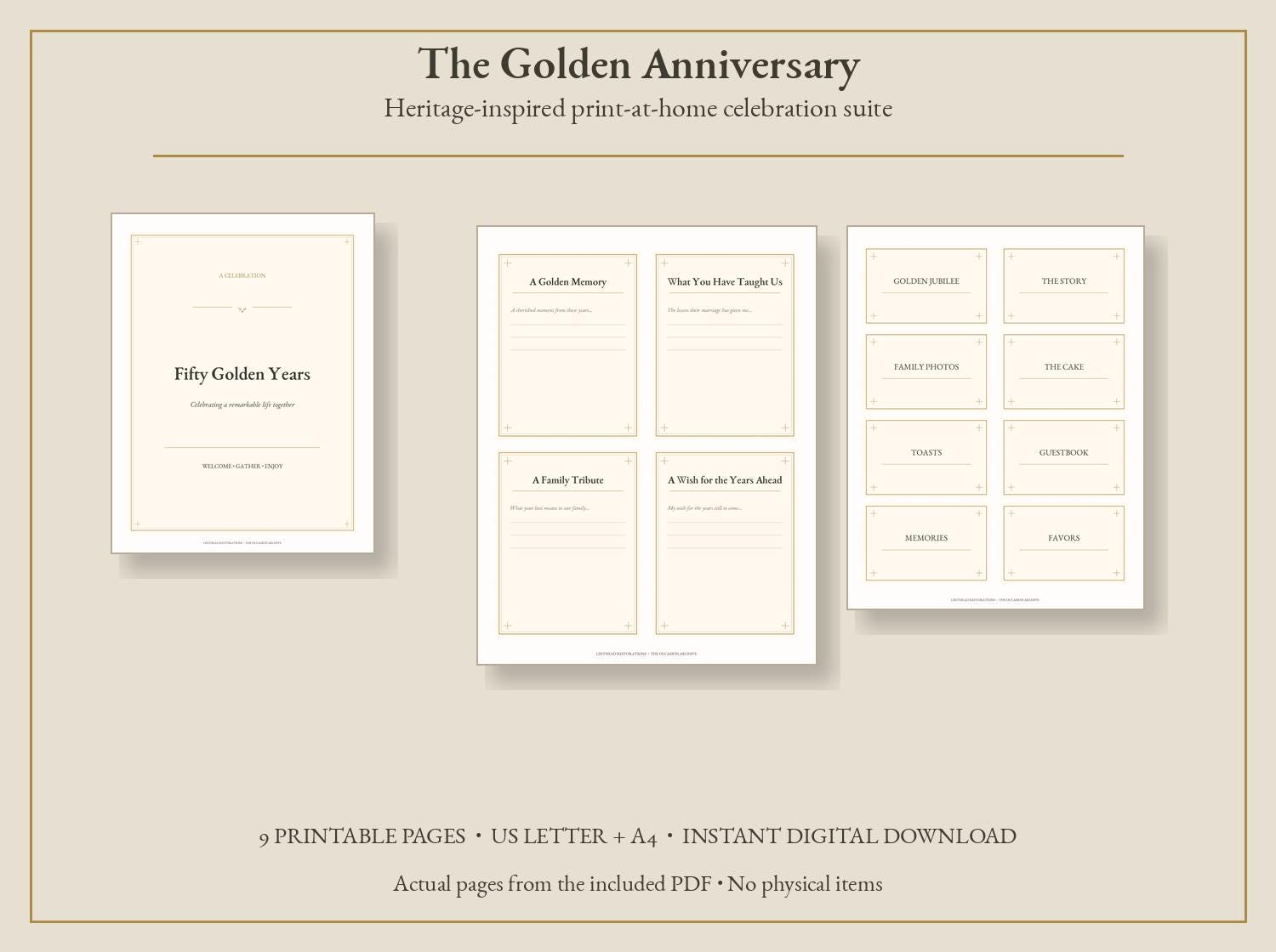 The Golden Anniversary Printable Party Kit — photograph 1