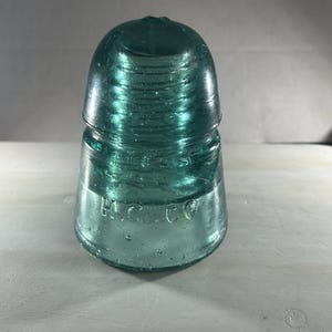 Early Hemingray H.C. & CO. Insulator – CD 145 Aqua Beehive – Antique 1800s Glass Telegraph Pole Top – Rare Pre-H.G. Variant. Rare home decor