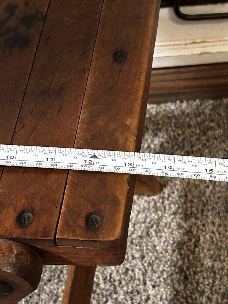 Vintage Solid Oak Folding Chair Vintage Wooden Slat Seat Rustic Farmhouse Primitive Decor Compact Collapsible Wood Chair zdjęcie 9