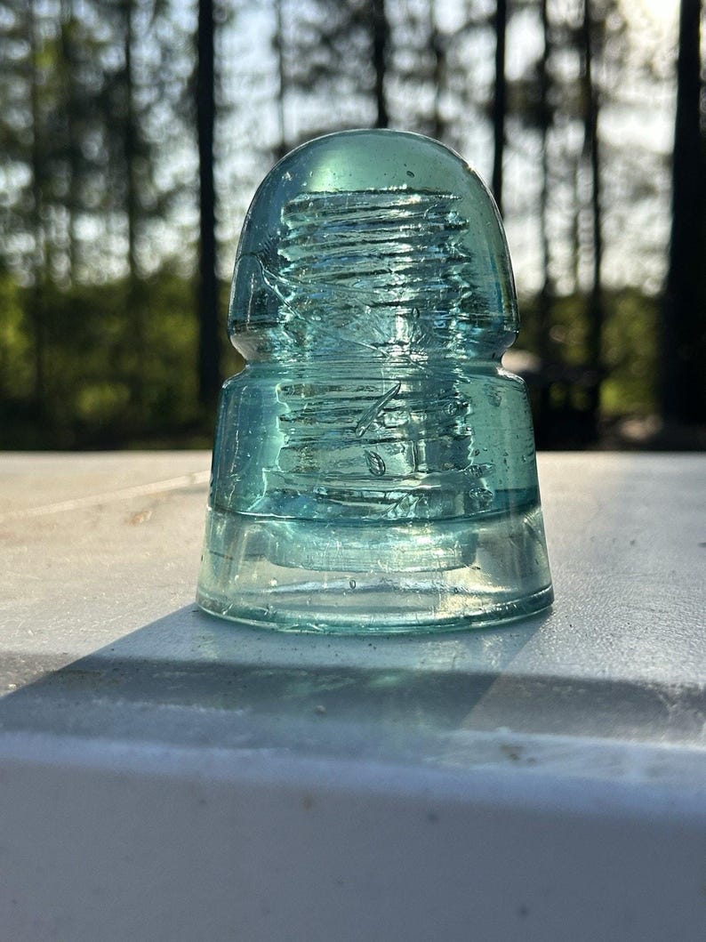 Antique Brookfield Aqua Beehive Insulator CD 145 Bubbles Mold Lines Early 1900s Telegraph Line