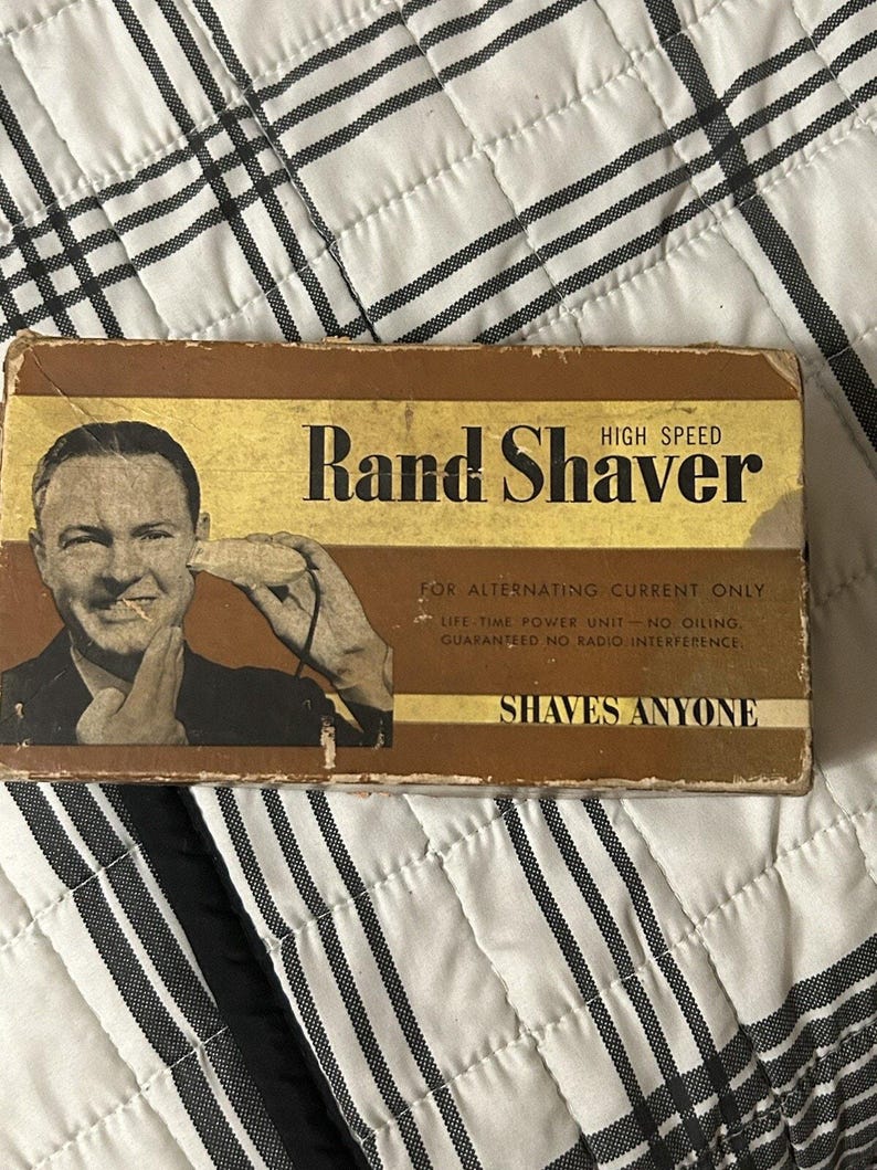 1930s Remington Rand Electric Shaver with Original Box • Vintage Barber Decor
