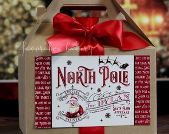 Custom Christmas Eve Special Delivery from Santa Gift Box for Kids | Personalized Holiday Gift Box | Santa Mail | Christmas Party Favor Box