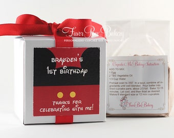 Mickey Themed Party Favors  | Mickey Birthday Favor | Kids Party Favor | Mickey Cupcake Box | Cupcake Mix | Mickey Favor Box
