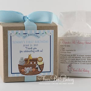 Baby Shower Favors  | Baby Sprinkle Favor | Noah's Ark Favor | Noah's Ark Label | Personalized Favor | Cupcake Mix | Cupcake Box