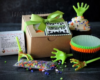 Halloween Baking Kit | DIY Cupcake Kit | Halloween Family Gift | Personalized | Zombie Gift | Trick or Treat Gift | DIY Baking | Kid Gift