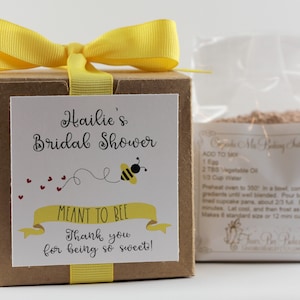 Bridal Shower Favor | Personalized Favor | Custom Label | Cupcake Mix | Party Favor Bee Box | Rustic Shower Favor | Meant to Bee | Bee Label