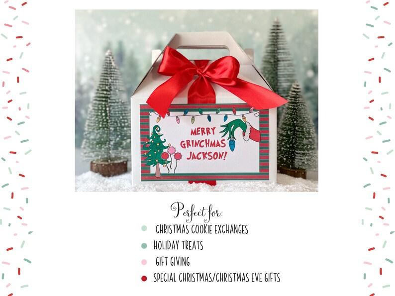 Personalized Christmas Eve Funny Grinch Gift Box | Custom Holiday Gift ...