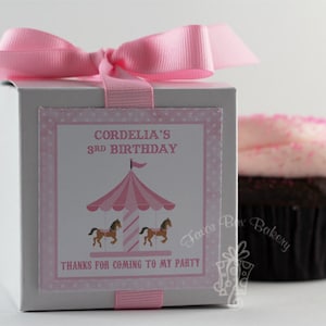 Carousel Birthday Party Favors  | Carnival Party Favor | Girl Party Favor | Cupcake Mix | Pink Carousel | Carousel Favor Box