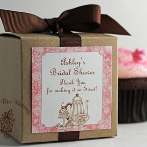 Bridal Shower Favors  | Bridal Tea Party Favor | Tea Party Favor | Bridal Brunch | Cupcake Box | Cupcake Mix | Personalized Favors