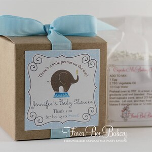 Baby Shower Favors  | Elephant Baby Shower Favor | Little Peanut Shower Favor | Custom Label | Cupcake Mix | Personalized Favor
