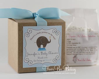 Baby Shower Favors  | Elephant Baby Shower Favor | Little Peanut Shower Favor | Custom Label | Cupcake Mix | Personalized Favor