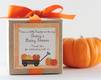 Baby Shower Favors | Pumpkin Baby Shower Favor | Fall Baby Shower | Autumn Baby Shower | Cupcake Box | Pumpkin Label | Cupcake Mix