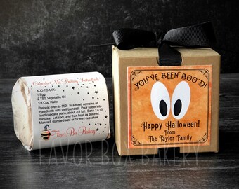 Halloween Party Favors  | Halloween Favor Box | Pumpkin Party Favor | Cupcake Mix | Boo Your Neighbor | DIY Baking | Halloween Cupcakes