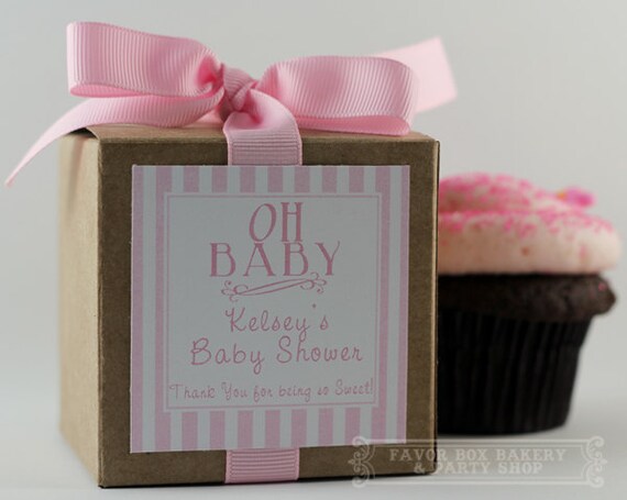 Personalized Baby Shower Cupcake Favor Containers