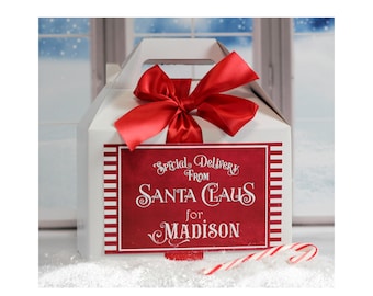 Holiday Gift Box | Personalized Gift Box | Christmas Eve Box | Gift Box for Kids | Santa Mail | Box from Santa | Christmas Party Favor Box