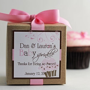 Baby Sprinkle Favors  | Cupcake Baby Sprinkle | Couples Baby Shower | Cupcake Mix | Custom Label | Favor Box | Cupcake Box