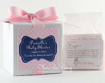 Baby Shower Favors | Bridal Shower Favor | Birthday Party Favor | Preppy | Cupcake Box | Personalized | Cupcake Mix | Modern Favor