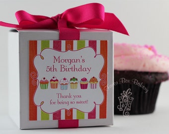 COLORFUL CUPCAKES - One Dozen Cupcake Mix Birthday Party Favors