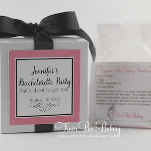 Bachelorette Party Favors  | Naughty Party Favor | Bachelorette Party | Black | Pink | Cupcake Box | Cupcake Mix | Personalized