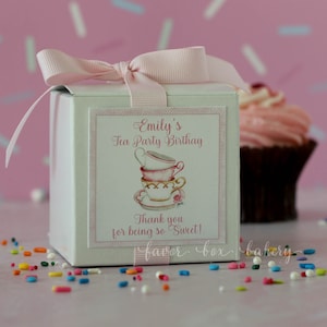 Girls Tea Party Birthday Favors | Bridal Tea Party Favor | Tea Party Favor | Bridal Brunch | Cupcake Box | Cupcake Mix | Personalized Favors