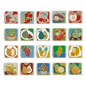 Y2K Fruit Italian Charms: roestvrijstalen nostalgische schakels