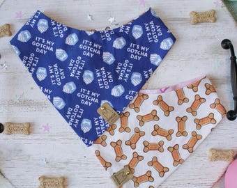 Forever Home Gotcha Day| Reversible Dog Bandana – Adoption  Pup Scarf, Blue Celebration Bandana