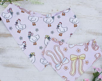 Spring Chick Dog Bandana | Pastel Reversible Cotton Pet Accessory